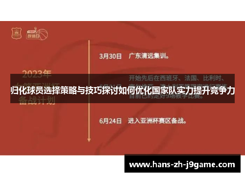 归化球员选择策略与技巧探讨如何优化国家队实力提升竞争力
